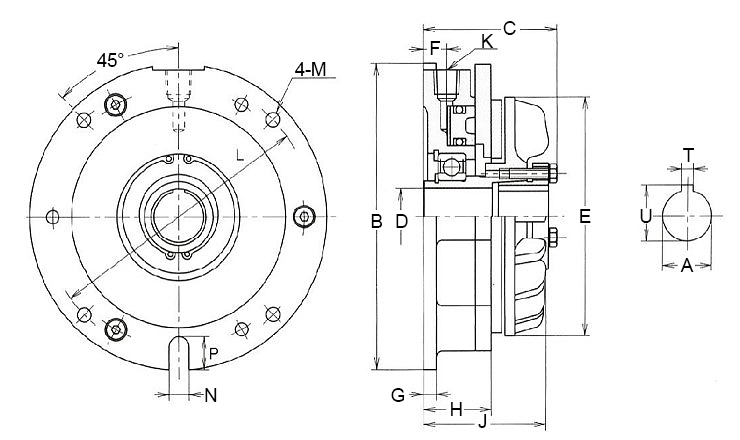 Pneumatic brake dimension