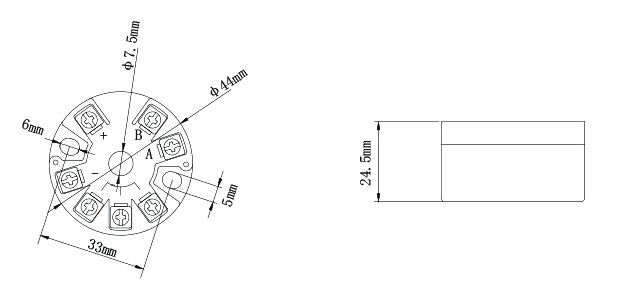 Pt100 to 4-20mA converter size