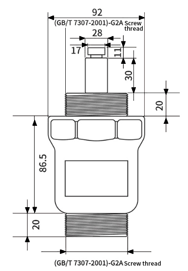 Radar level meter size