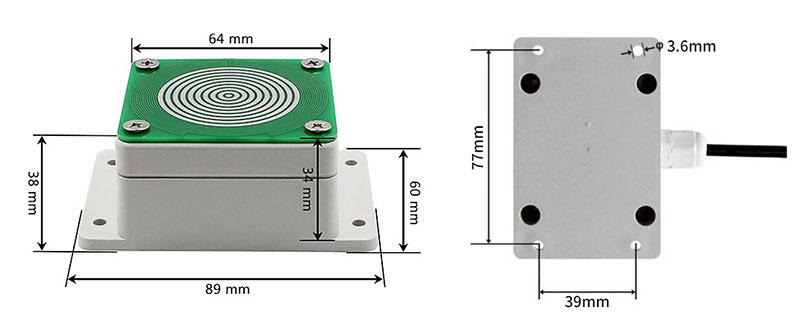 Rain and snow sensor size