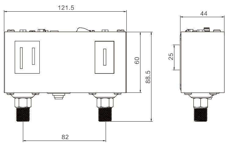 Refrigeration pressure switch dimension