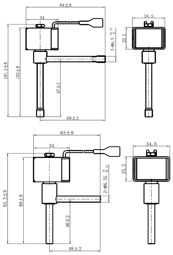 Refrigeration solenoid valve dimension 2/4a