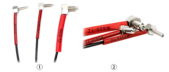 Right angle fiber optic sensor feature