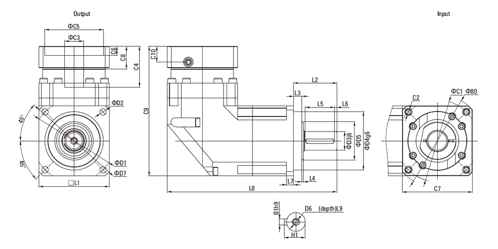 Planetary gearbox dimension