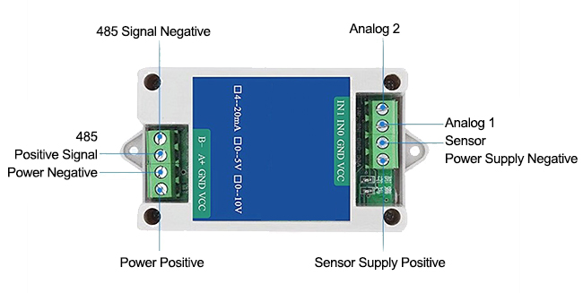 RS485 converter 2 channel wiring drawing