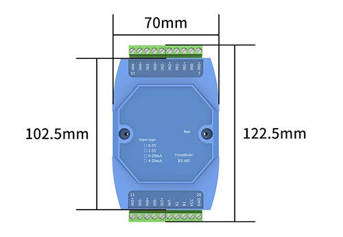 RS485 converter 7 channel size