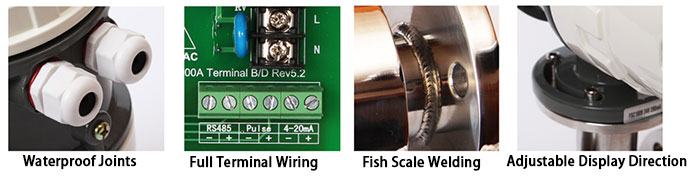 Sanitary flow meter feature