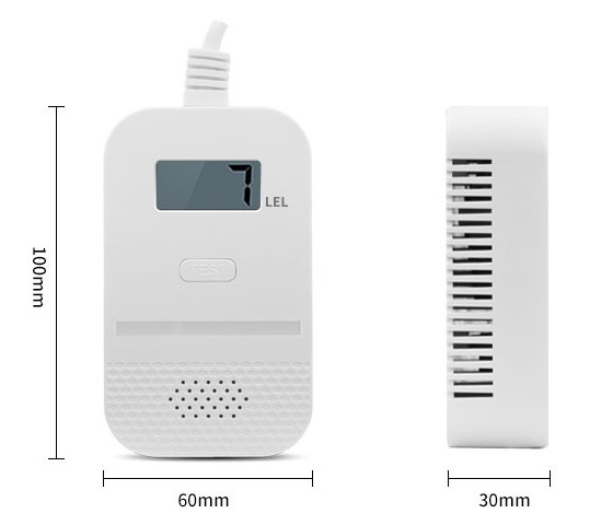 Smoke gas detector digital display dimension