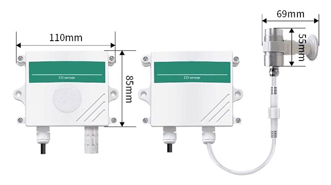 SO2 gas sensor size