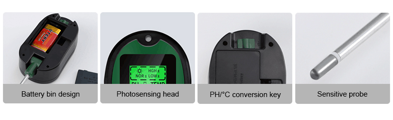 Soil moisture meter for plant feature