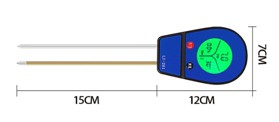 Soil ph and moisture meter size