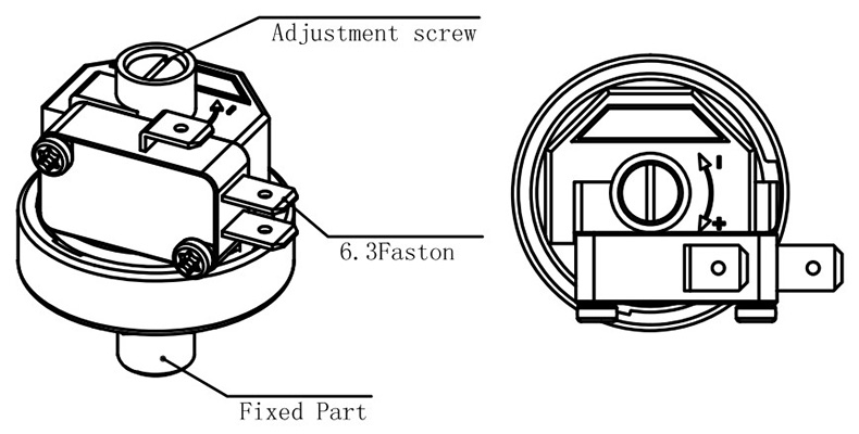 Steam pressure switch detail