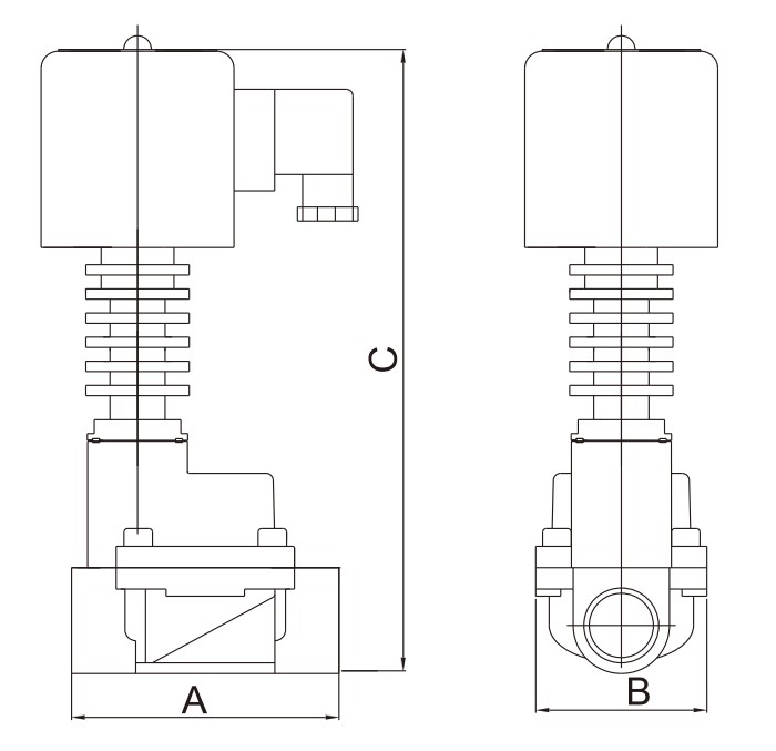 Steam solenoid valve npt dimension