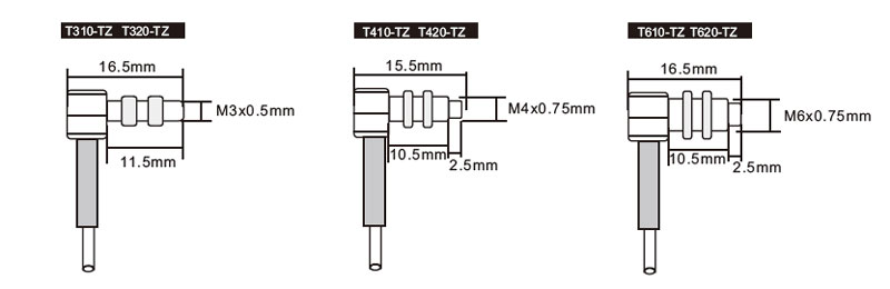 Through beam fiber optic sensor size