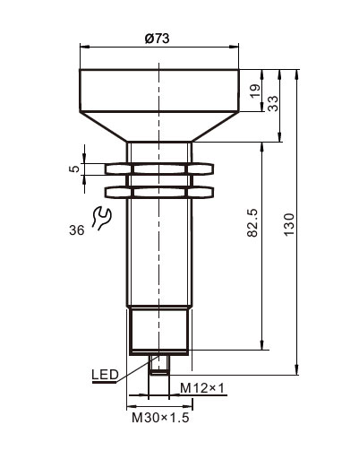 Ultrasonic distance sensor 8000mm size