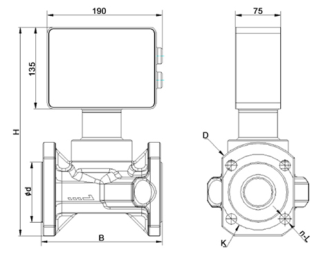 Ultrasonic gas flow meter dimension