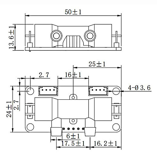 Ultrasonic oxygen sensor 0-15l min size