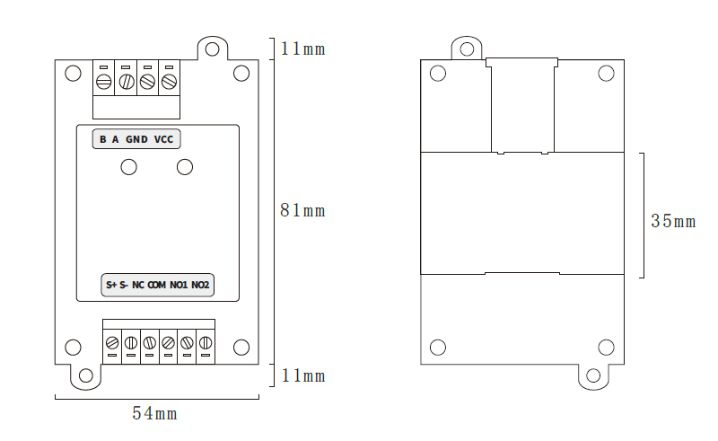 Water leakage sensor controller dimension