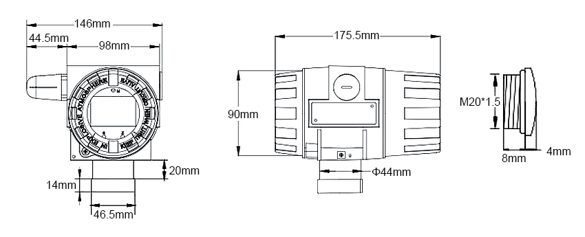 Wireless temperature sensor size