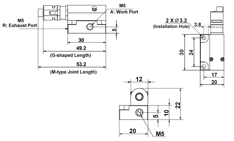 High-speed solenoid valve body with base diemsnion