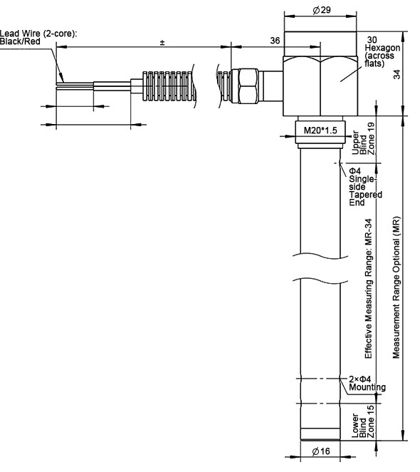 Hydraulic Level Sensor Dimension