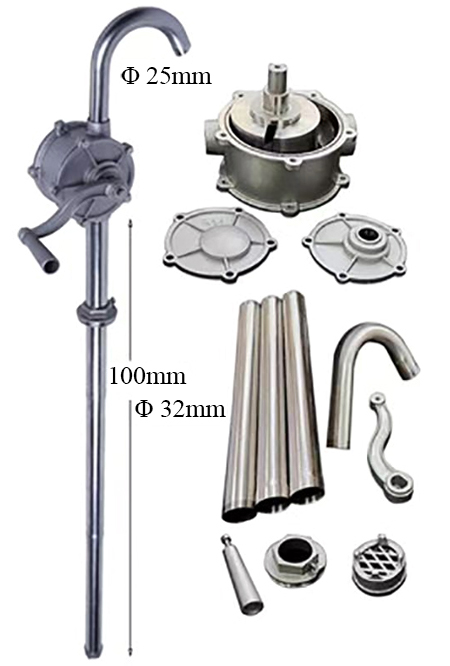Stainless steel rotary drum pump detail