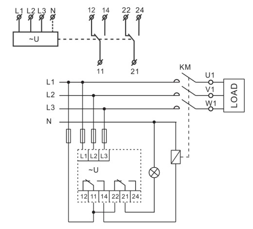 Voltage monitoring relay wiring diagram