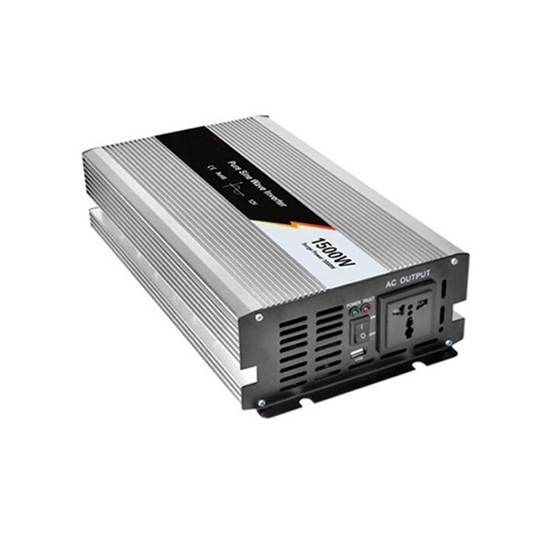1500W Pure Sine Wave Inverter 12V to 110V 3000W Peak Power Converter DC to  AC with LCD Display, Dual AC Outlets for Car Boat Truck RV Solar Power