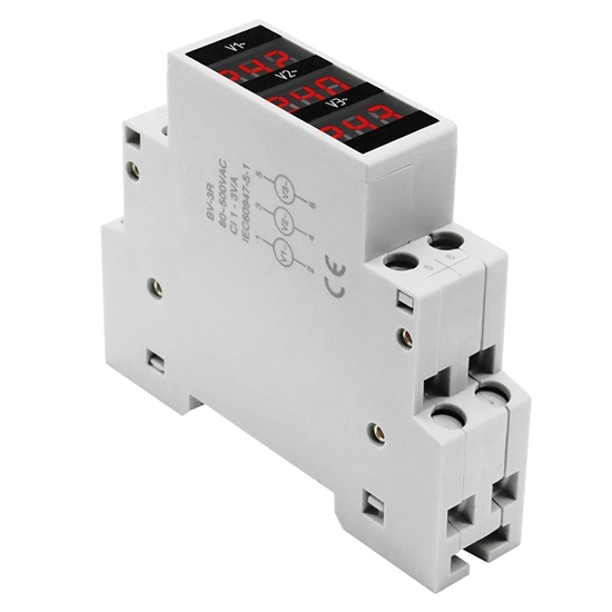 Three Phase Ac Modular Voltmeter Din Rail Mount Ato Com