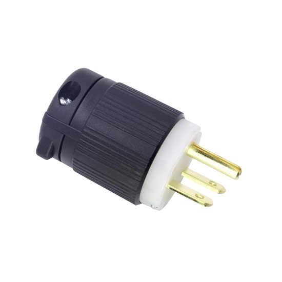 15A 250V Locking Plug, 2 Pole, 3 Wire